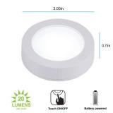 GE Touch Activated LED Puck Lights, 20 Lumens, White, 25434
