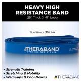 THERABAND High Resistance Band, Heavy Elastic Super Band for Full Body Workouts, Physical Therapy, Strength Training, Durable 41" Loop Exercise Band, 35 lbs Resistance