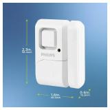 Philips Personal Security Window and Door Alarm, 4 Pack, DIY Protection, Burglar Alert, Wireless, Chime/Alarm, Easy Installation, Ideal for Home, Garage, Apartment, RV and More, LRM3320W/27 - Retail: 