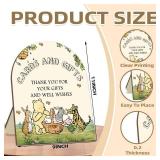 Classic Pooh Thank You for Your Gift and Well Wishes Sign, Cards and Gift Sign, Winnie Decor Wedding Welcome Sign, Bridal Shower Baby Shower Favors, Baby Shower Party Decor Supplies 9 * 11IN