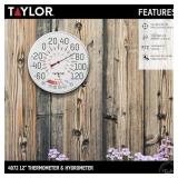 Taylor Precision Products Humidiguide Dial Thermometer (12-Inch), White, One Size