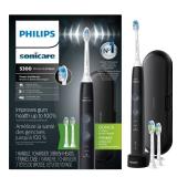 Philips Sonicare ProtectiveClean 5300 Rechargeable Electric Toothbrush, with Pressure Sensor, 3 Cleaning Modes, SmarTimer and QuadPacer, with 2 Bonus Brush Heads, Travel Case, Black, Model HX6423/34 -