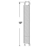 Prime-Line SP 9677 Extension Spring, Spring Steel Construction, Nickel-Plated Finish, 0.148 GA x 1-1/4 In. x 10 In., Single Loop Open (Single Pack)
