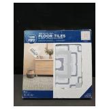 FloorPops 12-in by 12-in Teal Posey Vinyl Peel & Stick Floor Tiles (10 Tiles), (10 sq.ft./Carton)