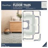 FloorPops 12-in by 12-in Teal Posey Vinyl Peel & Stick Floor Tiles (10 Tiles), (10 sq.ft./Carton)