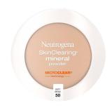 Neutrogena SkinClearing Pressed Mineral Powder Compact for Acne Prone Skin, Oil Absorbing Acne Makeup with Salicylic Acid helps to Cover, Treat & Prevent Breakouts, Soft Beige 50, .38 oz