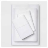 Twin/Twin XL Solid Performance 400 Thread Count Sheet Set White - Threshold Cotton Sateen, OEKO-TEX Certified - Retail: $70
