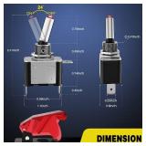 Nilight 5PCS12V LED Toggle Switch Heavy Duty 20A SPST ON Off 3 Pin Rocker for Automotive Cars Trucks Boats Racking