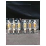 GvvooHome Candelabra Light Bulbs, 6W Equivalent to 60 watt, E12 LED Bulb Non-Dimmable 2700K Soft White, LED Chandelier Bulb, B10 Candle Bulbs, 90+CRI, 600LM, Cear Glass, 6 Pack - Retail: $14