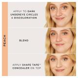 tarte shape tape corrector Blendable Formula to Neutralize appearance of Blemishes, Dark Spots, Discoloration & Undereye Circles with Hyaluronic Acid, Cruelty-Free, full size, peach - Retail: $32
