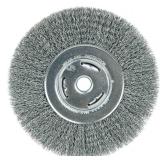 Weiler 06655 Wolverine 7\" Wide Face Bench Grinder Wheel, .014\" Crimped Steel Wire Fill, 5/8\" Arbor Hole, Made in the USA