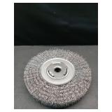 Weiler 06655 Wolverine 7\" Wide Face Bench Grinder Wheel, .014\" Crimped Steel Wire Fill, 5/8\" Arbor Hole, Made in the USA