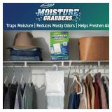 Concrobium 378488 Moisture Grabbers, 3-Pack 17.5 oz Spring Breeze Pouches, Anti-Leak Gel Technology, Covers Up to 350 cu ft.