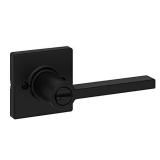 Kwikset Casey Interior Privacy Door Handle with Lock, Door Lever For Bathroom and Bedroom, Matte Black Reversible Keyless Turn Lock, with Microban Protection