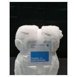 Full/Queen Wavy Jacquard Plush Blanket White - Room Essentials - Retail: $25