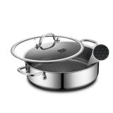 Saute Pan,Hybrid Non Stick 5 Quart Everyday Braiser pan,Chicken Fryer, PFOA Free Cookware,12 inch Deep Frying Pans with Lid,Dishwasher and Oven Safe,Works on Induction,Ceramic and Gas Cooktops