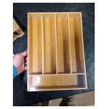 Besilord Silverware Organizer Kitchen Drawer Organizer Utensil Organizer Bamboo Silverware Holder Cutlery Organizer in Drawer Flatware Organizer Tray 5 slots, Natural