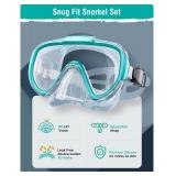 Seovediary Snorkel Set Adults Snorkeling Gear Anti-Fog Panoramic View Swim Mask Dry Top Snorkel Kit with Carry Bag for Snorkeling Scuba Diving Swimming Travel