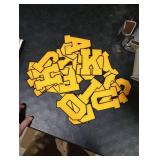 Waydress 26 Pcs Preppy Chenille Letter Iron on Letters Patches 4.5 Inch Self Adhesive, Sew on Chenille A-Z Alphabet Letter Patches for Clothing DIY Supplies(Saffron Yellow Style)