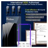 Ferilinso 3 Pack Privacy Screen Protector for Samsung Galaxy S25 with 3 Pack Tempered Glass Camera Lens Protector Phone Case Friendly Accessories Protector de Pantalla for Samsung S25