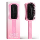 Auhrjomra Curl Defining Brush Pink, Volume Curly Hair Brush for Effortlessly Detangling Shaping and Styling Women