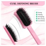 Auhrjomra Curl Defining Brush Pink, Volume Curly Hair Brush for Effortlessly Detangling Shaping and Styling Women