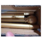 Gold Curtain Rod for Windows 28 to 48 Inch, 5/8 Inch Diameter Heavy Duty Splicing Adjustable Curtain Rods With Brackets, Easy to Install, Suitable for Bedroom, Patio and Outdoor