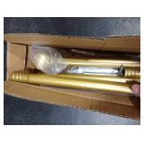Gold Curtain Rod for Windows 28 to 48 Inch, 5/8 Inch Diameter Heavy Duty Splicing Adjustable Curtain Rods With Brackets, Easy to Install, Suitable for Bedroom, Patio and Outdoor