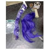 Purple Braiding Hair 20 Inch Pre Stretched Braiding Hair Extensions 2 Packs Long Synthetic Crochet Hair Twist Braids for Stage Party Halloween Costume Cosplay