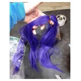 Purple Braiding Hair 20 Inch Pre Stretched Braiding Hair Extensions 2 Packs Long Synthetic Crochet Hair Twist Braids for Stage Party Halloween Costume Cosplay