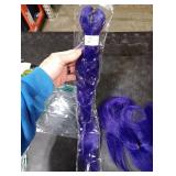Purple Braiding Hair 20 Inch Pre Stretched Braiding Hair Extensions 2 Packs Long Synthetic Crochet Hair Twist Braids for Stage Party Halloween Costume Cosplay