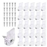 Mirror Hangers for The Wall, Mirror Holder Clips, Clear Plastic Mirror Mounting Clips, Glass Retainer Clips Kit Crystal Mirror Hanging Hardware Frameless Kit for Wall and Fixed Mirror Box Door