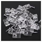 Mirror Hangers for The Wall, Mirror Holder Clips, Clear Plastic Mirror Mounting Clips, Glass Retainer Clips Kit Crystal Mirror Hanging Hardware Frameless Kit for Wall and Fixed Mirror Box Door