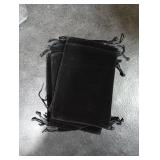 Tapleap Velvet Drawstring Bags, 12Pcs Black Coin Pouch, 4x6, Wedding, Valentine