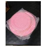 Prestee 50-pc Pink Plastic Plates - 25 Plastic Dinner Plate (10) + 25 Salad Small Plate (7) - Disposable Plate, Tea Party, Pink Party, Easter, Baby Shower Plates