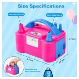 NuLink Electric Portable Dual Nozzle Balloon Blower Pump Inflation for Decoration, Party, Sport [110V~120V, 600W, Rose Red]