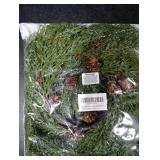 Winlyn 4 Pcs Artificial Frosted Cedar Pine Candle Rings Christmas Candle Holder Rings Wreaths Pine Cones Red Pip Berries Mini Window Mirror Wreaths 14.6 Wide for Winter Holiday Table Farmhouse Decor