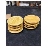 Tessco 8 Pcs 4 Wine Glass Charcuterie Topper Bamboo Round Wine Glass Charcuterie Board Dual Use Cups Topper Appetizer Plates for Christmas Party Family Gatherings Bars Restaurants