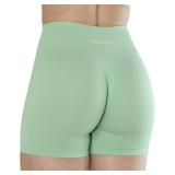 AUROLA Dream Collection Women Workout Shorts High Waist Gym Shorts, Scrunch Butt Seamless Athletic Shorts,Pastel Green,S