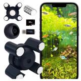 LYML.E1 Aquarium Camera,2k HD Video,Night Vision, 120°Wide Angle View, Wi-Fi/Playbackable.Suitable for Windows, Outdoor, Living Room, Pet Cage and More.