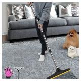 B-Land Carpet Rake for Pet Hair Removal, Reusable Pet Hair Remover with 60in Adjustable Long Handle, Carpet Scraper Dog Cat Hair Remover Tool for Rugs, Mats