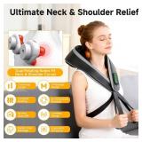Senluyi 6D Neck Massager for Pain Relief Deep Tissue, Kneading Shiatsu Neck and Shoulder Massager with Heat,Cordless Massager for Back and Shoulder Pain, Gifts for Women Men Home Office Christmas