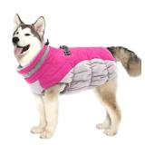 Lelepet Dog Coat Warm Dog Winter Coat Waterproof Dogs Jacket with Harness Built in Reflective Pet Fleece Vest Zip-Up Cold Weather Coats for Extra Large Dogs Turtleneck & Windproof Coats Great Dane 3XL