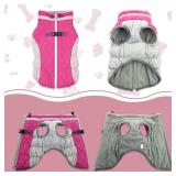 Lelepet Dog Coat Warm Dog Winter Coat Waterproof Dogs Jacket with Harness Built in Reflective Pet Fleece Vest Zip-Up Cold Weather Coats for Extra Large Dogs Turtleneck & Windproof Coats Great Dane 3XL