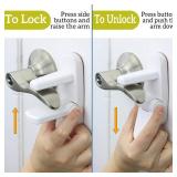 Door Lever Lock (2 Pack) Prevents Toddlers from Opening Doors Easy One-Hand Operation for Adults Durable ABS with 3M Adhesive Backing No Tools Needed for Install