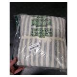 PURE ERA Jersey Knit Duvet Cover Set 100% T-Shirt Heather Cotton Super Soft Comfy Classic Striped Design, with Zipper Closure, Grey & White Stripe, King