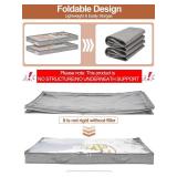 3 Inch Low Profile Under Bed Storage Bins with NO STURCTURE Design, Shallow Clothes Storage Bags with Clear Lids & Waterproof Fabric - Fits Under Sofa, Couch, Dorm, or College Beds 40x20x3inch Gre