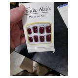 KQueenest 48 Pcs Wine Dark Red Press on Nails Short Length, Acrylic Burgundy Press on, Solid Color Fake Set, Glue on Short, Stick on for Women Finger Decoration
