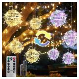 Outdoor Christmas Balls Lights, 4 Pack 184 LED Globe Lights, Color Changing Tree Lights 7.9