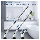 Bomves Electric Spin Scrubber, Cordless Cleaning Brush Scrubber for Home, 8 Replaceable Brush Heads-90Mins Work Time, 3 Adjustable Size, 2 Speeds for Bathroom Shower Bathtub Glass Car